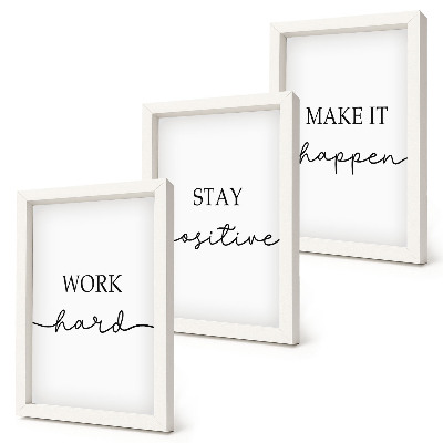 Juego de 3 cuadros decorativos Frases motivacionales minimalistas que inspiran