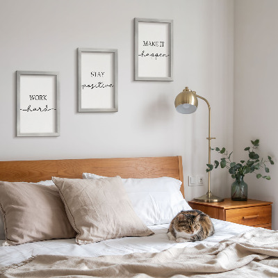 Juego de 3 cuadros decorativos Frases motivacionales minimalistas que inspiran
