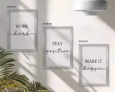 Juego de 3 cuadros decorativos con frases motivacionales minimalistas