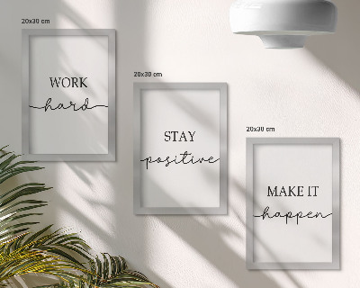 Juego de 3 cuadros decorativos Frases motivacionales minimalistas que inspiran