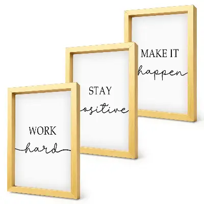 Juego de 3 cuadros decorativos con frases motivacionales minimalistas