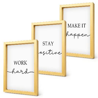 Juego de 3 cuadros decorativos Frases motivacionales minimalistas que inspiran