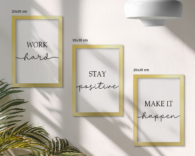 Juego de 3 cuadros decorativos Frases motivacionales minimalistas que inspiran