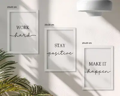 Juego de 3 cuadros decorativos con frases motivacionales minimalistas