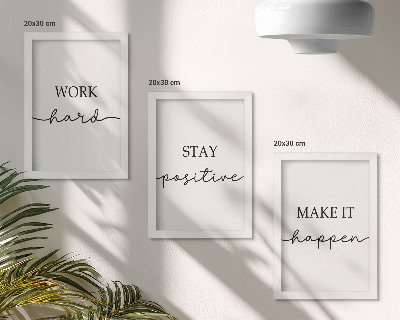 Juego de 3 cuadros decorativos Frases motivacionales minimalistas que inspiran