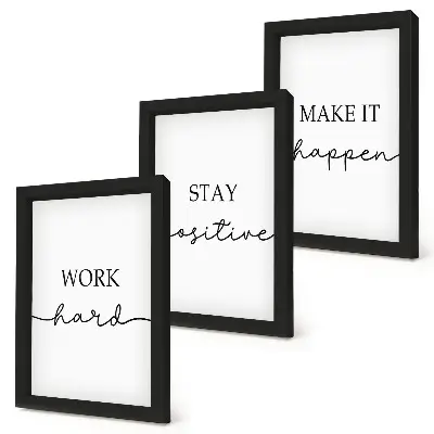 Juego de 3 cuadros decorativos con frases motivacionales minimalistas