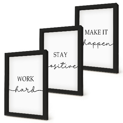 Juego de 3 cuadros decorativos Frases motivacionales minimalistas que inspiran
