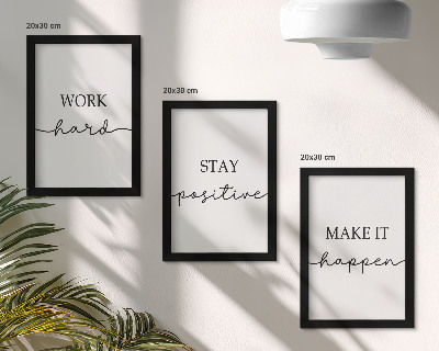 Juego de 3 cuadros decorativos Frases motivacionales minimalistas que inspiran