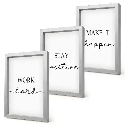 Juego de 3 cuadros decorativos con frases motivacionales minimalistas