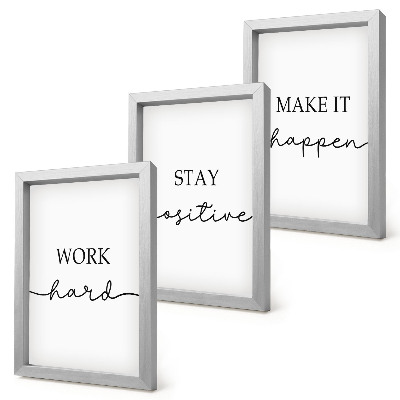 Juego de 3 cuadros decorativos Frases motivacionales minimalistas que inspiran