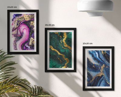 Juego de 3 cuadros decorativos Diseños abstractos en tonos rosas, verdes y azules.