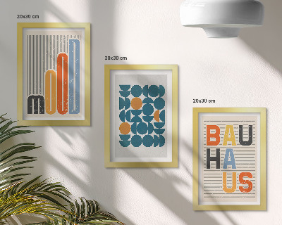 Tríptico enmarcado Pósteres con estampados geométricos al estilo Bauhaus