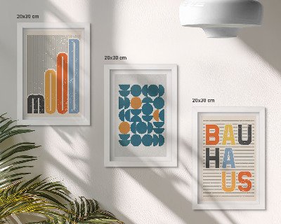 Tríptico enmarcado Pósteres con estampados geométricos al estilo Bauhaus