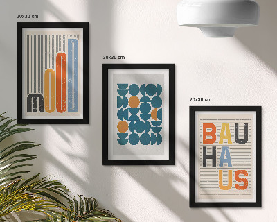 Tríptico enmarcado Pósteres con estampados geométricos al estilo Bauhaus