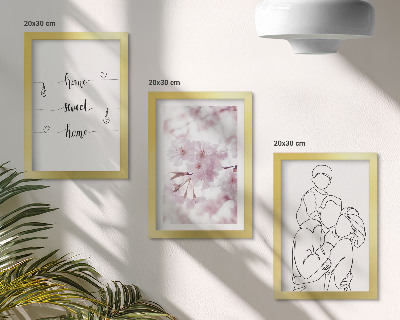 Juego de 3 cuadros decorativos Flores y familia en un diseño minimalista