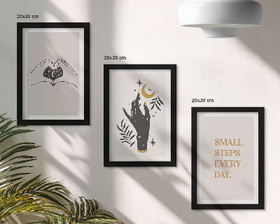 Juego de 3 cuadros decorativos Ilustraciones minimalistas que inspiran texto bohemio