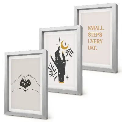 Juego de 3 cuadros decorativos con ilustraciones minimalistas de estilo bohemio