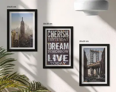 Juego de 3 cuadros decorativos con paisajes de la ciudad de Nueva York y una cita inspiradora