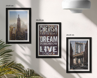 Juego de 3 cuadros decorativos Paisajes de la ciudad de Nueva York con una cita inspiradora.