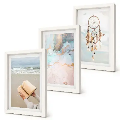Juego de 3 cuadros decorativos con diseño abstracto de libro marino y atrapasueños bohemio