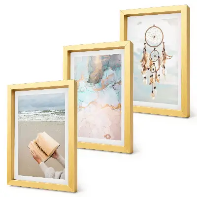 Juego de 3 cuadros decorativos con diseño abstracto de libro marino y atrapasueños bohemio