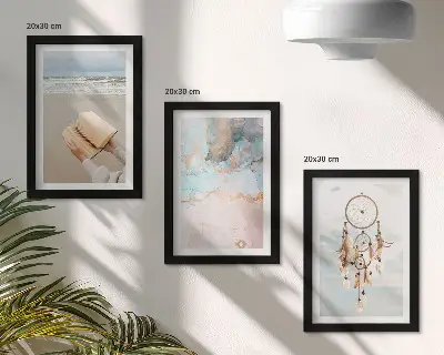 Juego de 3 cuadros decorativos con diseño abstracto de libro marino y atrapasueños bohemio