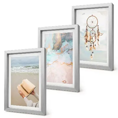 Juego de 3 cuadros decorativos con diseño abstracto de libro marino y atrapasueños bohemio