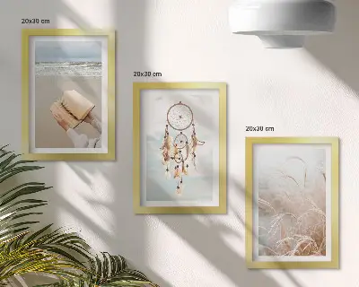 Tríptico enmarcado paisajes apacibles con delicadas vistas veraniegas de estilo bohemio