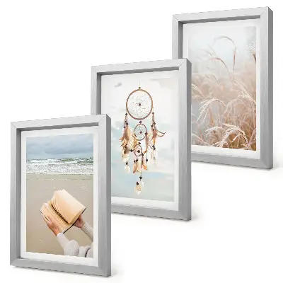 Tríptico enmarcado paisajes apacibles con delicadas vistas veraniegas de estilo bohemio