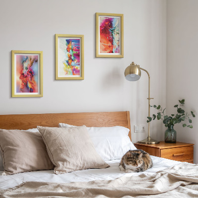 Juego de 3 cuadros decorativos Abstracciones coloridas con formas y figuras dinámicas.