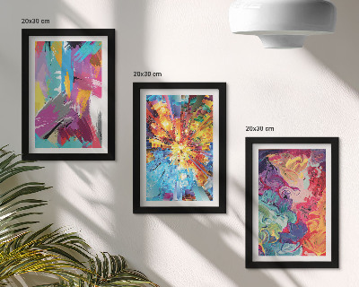 Juego de 3 cuadros decorativos Abstracciones pictóricas coloridas con patrones dinámicos