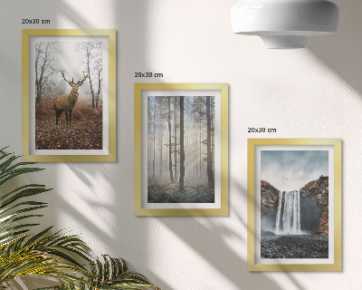 Juego de 3 cuadros decorativos paisajes forestales naturaleza salvaje ciervos