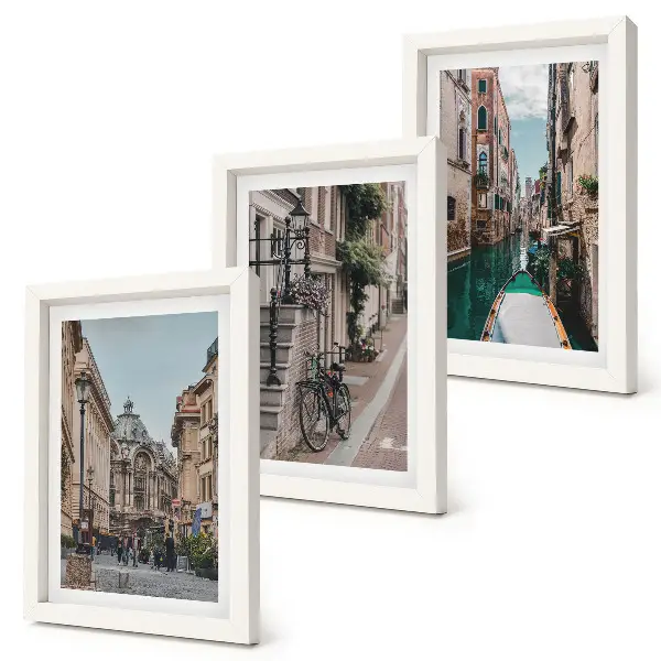 Juego de 3 cuadros decorativos con diseño de calles y arquitectura de Venecia