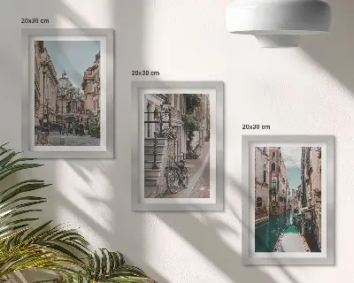 Juego de 3 cuadros decorativos con diseño de calles y arquitectura de Venecia