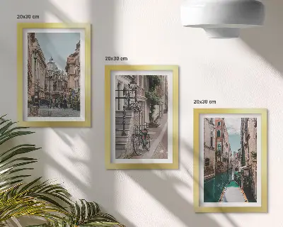 Juego de 3 cuadros decorativos con diseño de calles y arquitectura de Venecia