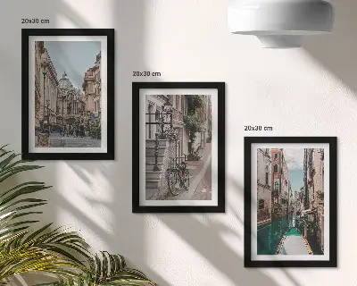 Juego de 3 cuadros decorativos con diseño de calles y arquitectura de Venecia