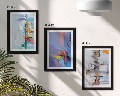 Tríptico enmarcado Estilo de pintura de composiciones abstractas