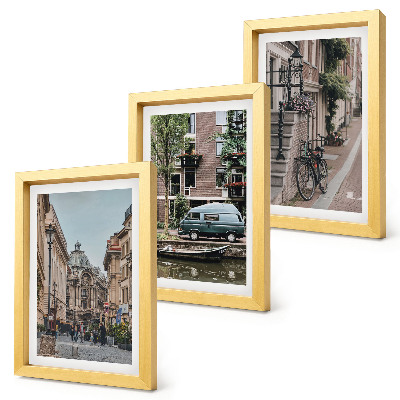 Juego de 3 cuadros decorativos Vistas tranquilas de la ciudad y de los edificios