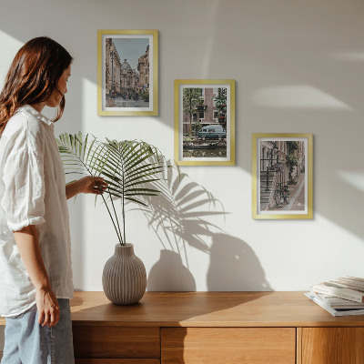 Juego de 3 cuadros decorativos Vistas tranquilas de la ciudad y de los edificios
