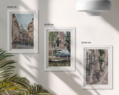 Juego de 3 cuadros decorativos Vistas tranquilas de la ciudad y de los edificios