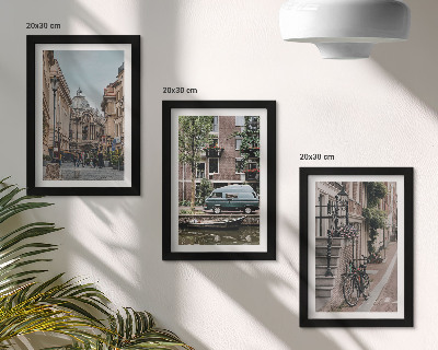 Juego de 3 cuadros decorativos Vistas tranquilas de la ciudad y de los edificios