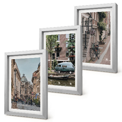 Juego de 3 cuadros decorativos Vistas tranquilas de la ciudad y de los edificios