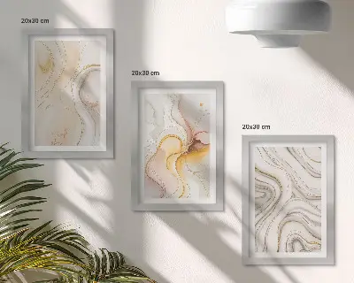 Juego de 3 cuadros decorativos con diseños abstractos cálidos y motivos elegantes