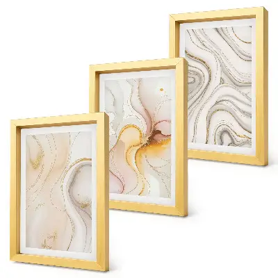 Juego de 3 cuadros decorativos con diseños abstractos cálidos y motivos elegantes
