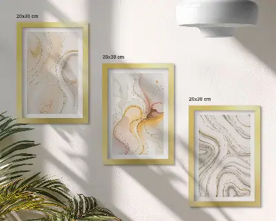 Juego de 3 cuadros decorativos con diseños abstractos cálidos y motivos elegantes