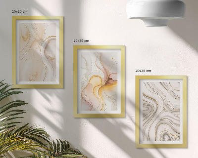 Juego de 3 cuadros decorativos Diseños abstractos cálidos y motivos elegantes