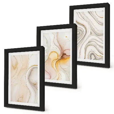 Juego de 3 cuadros decorativos con diseños abstractos cálidos y motivos elegantes