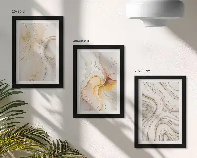 Juego de 3 cuadros decorativos con diseños abstractos cálidos y motivos elegantes