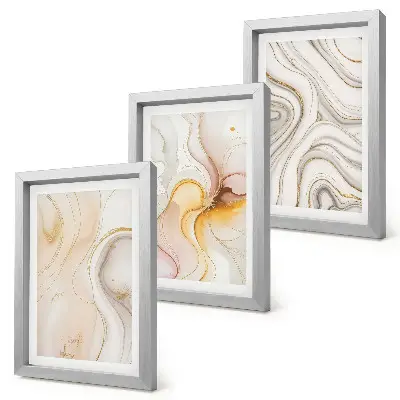 Juego de 3 cuadros decorativos con diseños abstractos cálidos y motivos elegantes