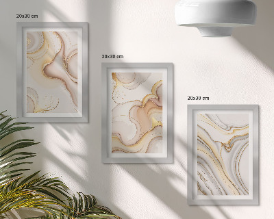 Juego de 3 cuadros decorativos Decoración elegante con motivos abstractos lineales